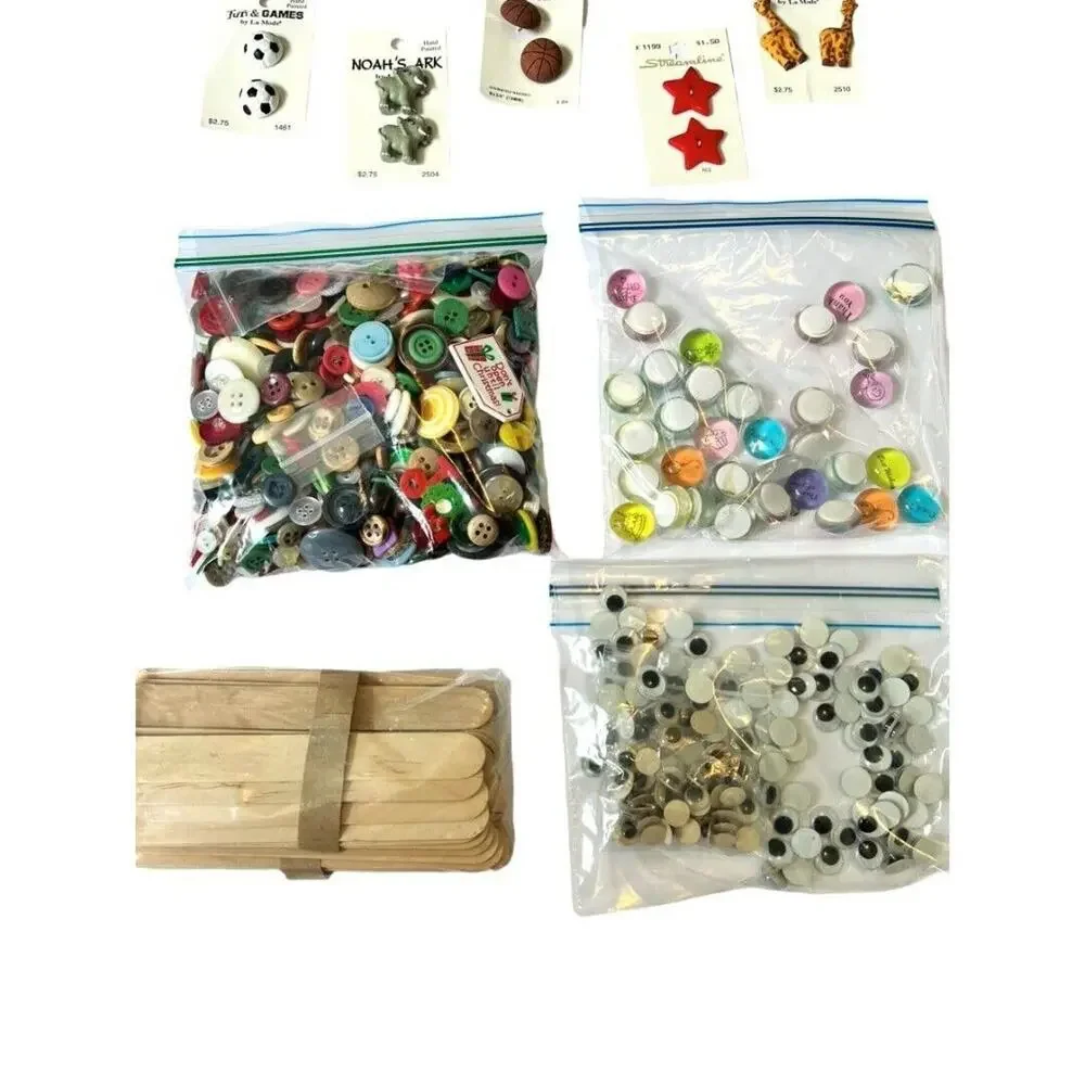 Craft Button Embellishment Lot Tools Letters Flowers Words More
